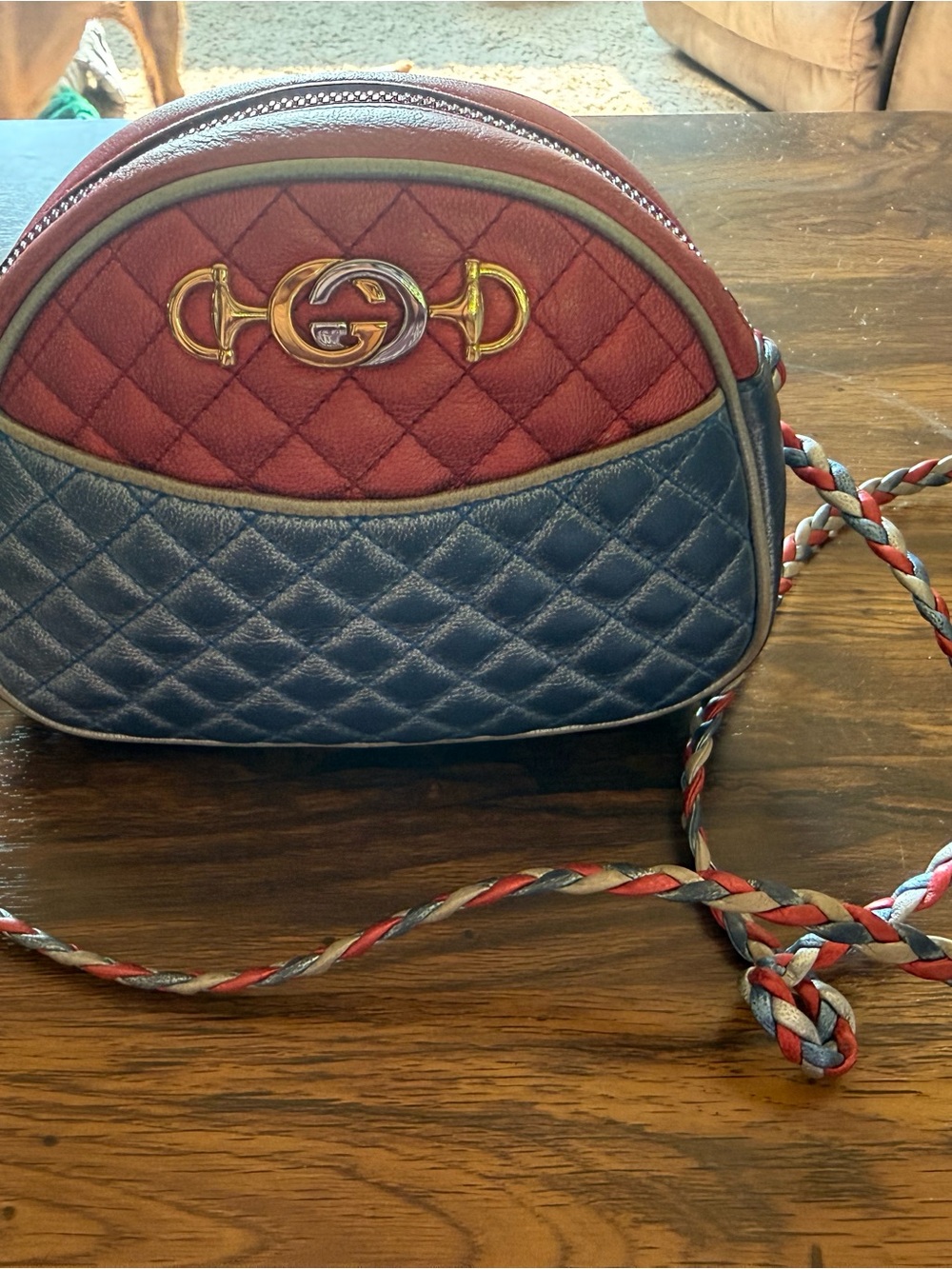 Metallic leather crossbody bag, Gucci Mini Trapuntata Zumi Dome Bag